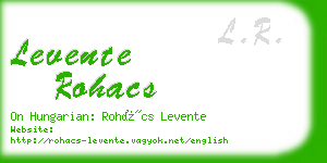 levente rohacs business card